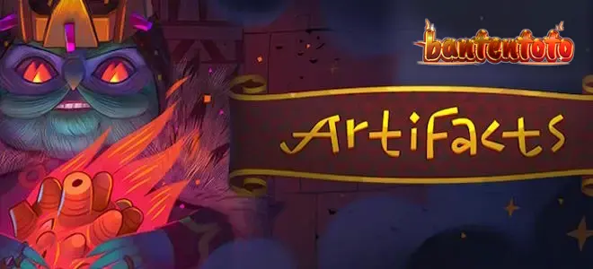Tampilan visual slot Artifacts dengan tema petualangan arkeologi